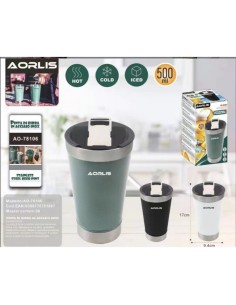 Tazza Termica In Acciaio Da Birra Da 500ML Con Coperchio... 2