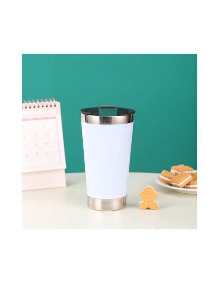 Tazza Termica In Acciaio Da Birra Da 500ML Con Coperchio E Cava Tappi