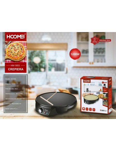 Crepiera Piastra Elettrica per Crepes Piadine Ripiene Dolci Salate 1200W HM-5855