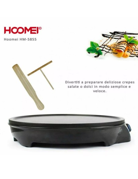 Crepiera Piastra Elettrica per Crepes Piadine Ripiene Dolci Salate 1200W HM-5855