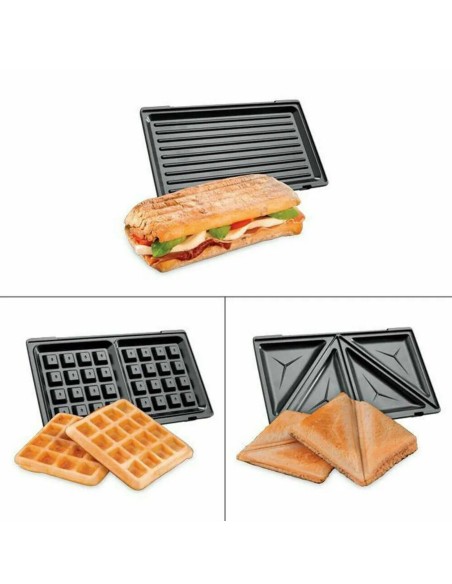 Piastra Elettrica Tostapane Toast Sandwich Waffle Tostiera 3 IN 1 800W HM-5860