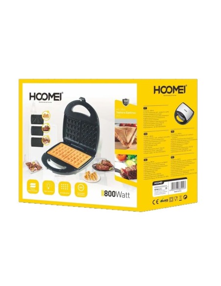 Piastra Elettrica Tostapane Toast Sandwich Waffle Tostiera 3 IN 1 800W HM-5860