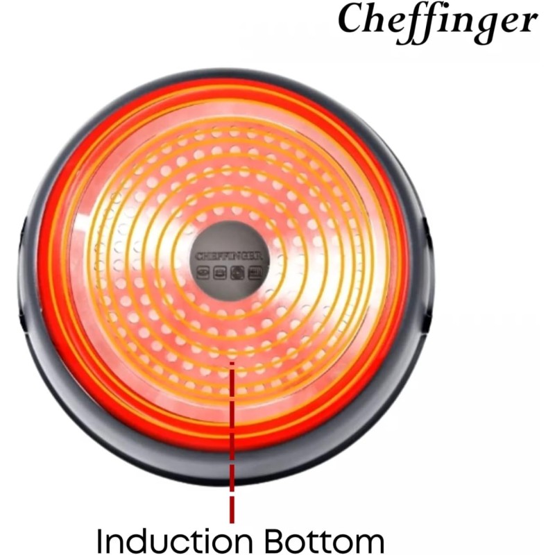 Set pentole a induzione pentole liscio Nero...