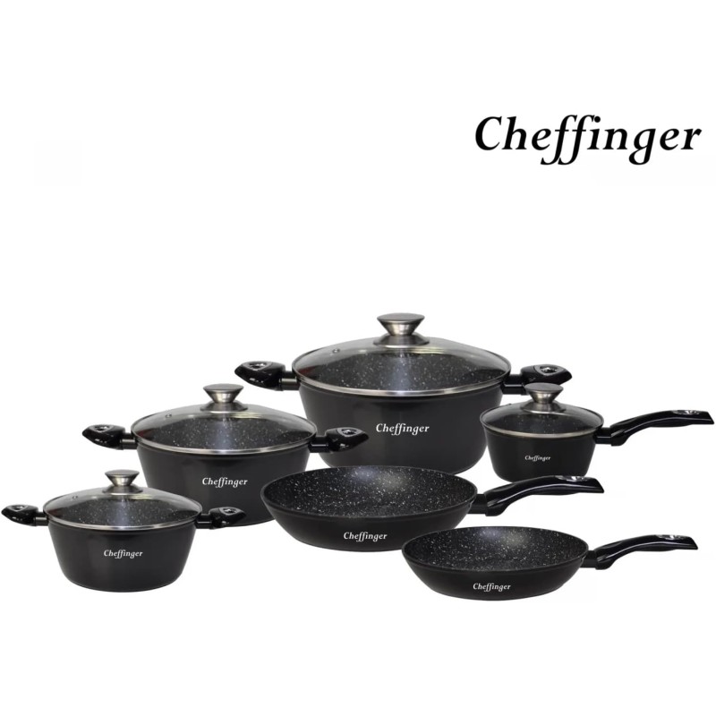 Set pentole a induzione pentole liscio Nero...