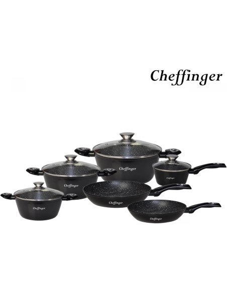 Set pentole a induzione pentole liscio Nero Cheffinger