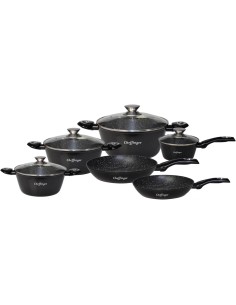 Set pentole a induzione pentole liscio Nero Cheffinger 2