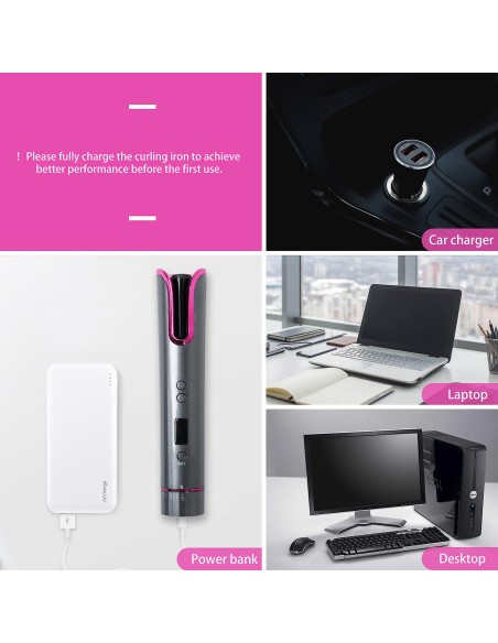 Piastra per capelli ricci  ricarica USB 4 potenze