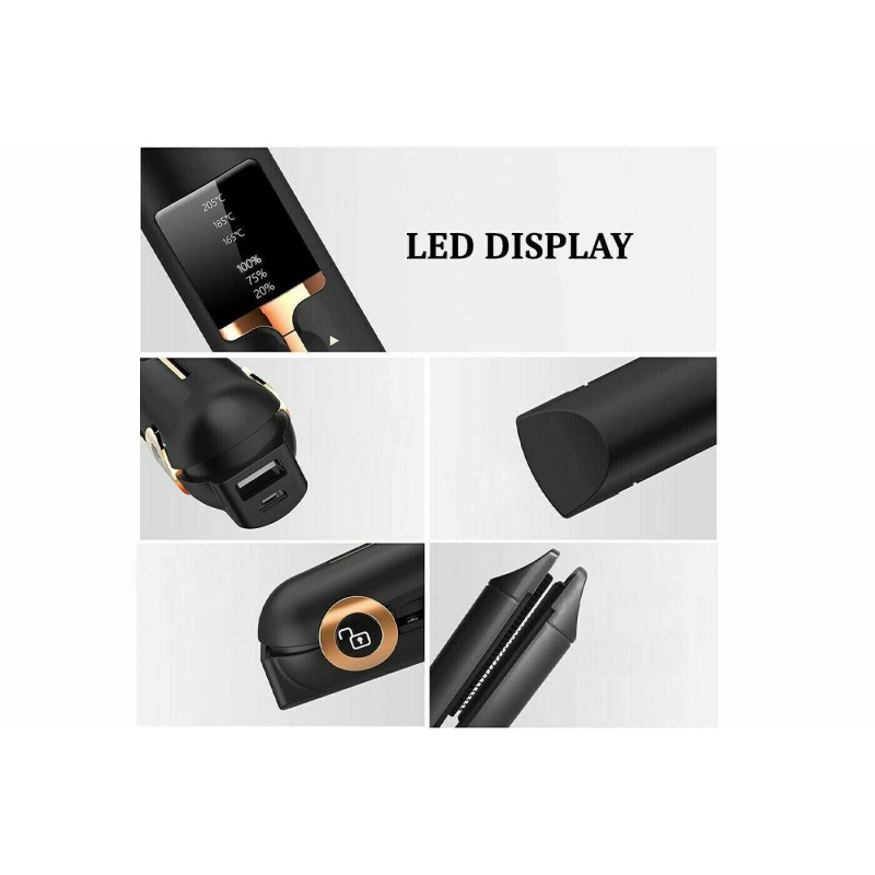 Piastra per Capelli Portatile Senza Fili Per...