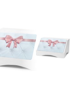 Portapane con Fiocco Rosa Legno Bianco 2