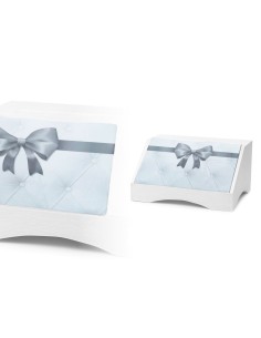Portapane con Fiocco Grigio Legno Bianco 2