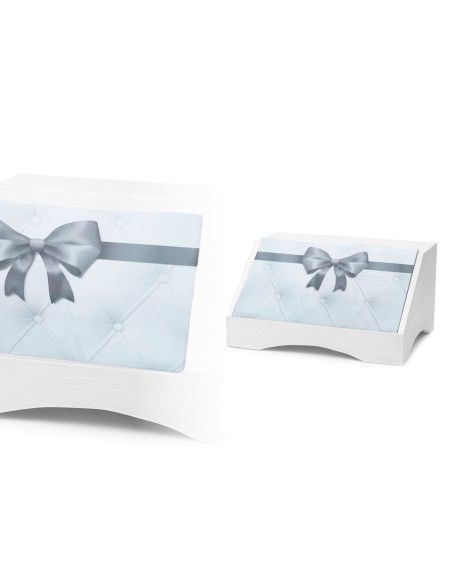 Portapane con Fiocco Grigio Legno Bianco