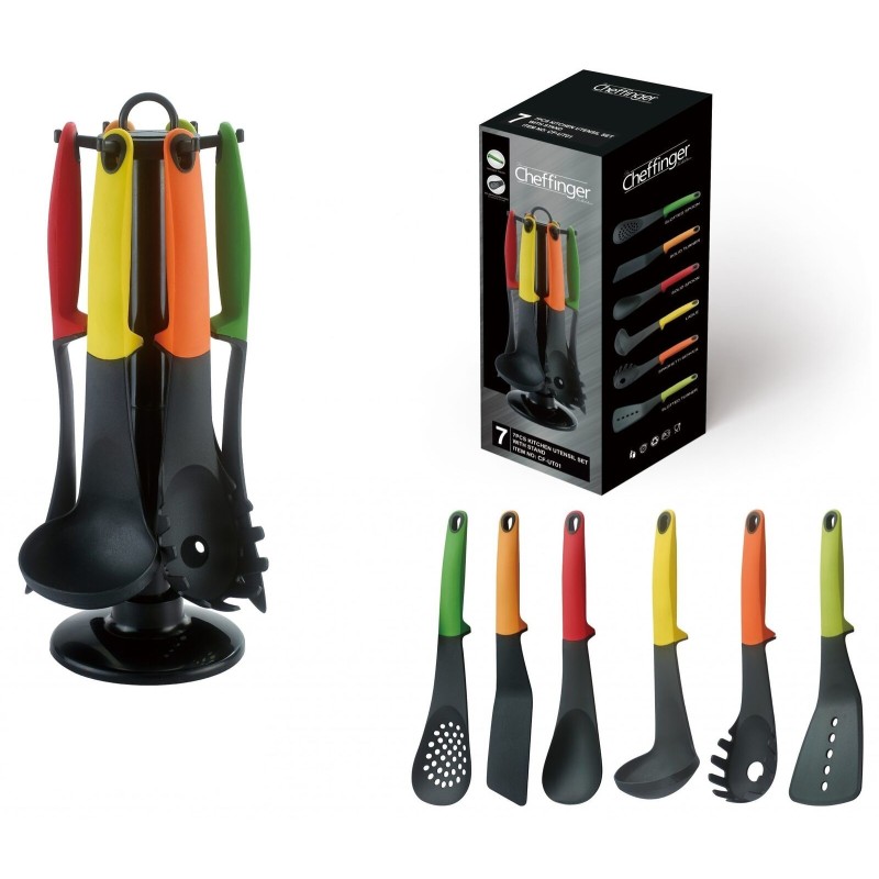 utensili da cucina con supporto 7 pezzi Cheffinger