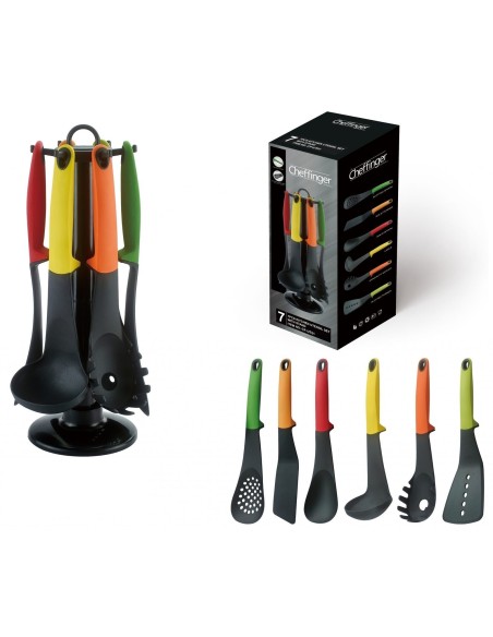 utensili da cucina con supporto 7 pezzi Cheffinger