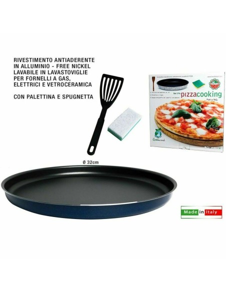 Teglia per Pizza con kit omaggio Paletta e Spugnetta antiaderente