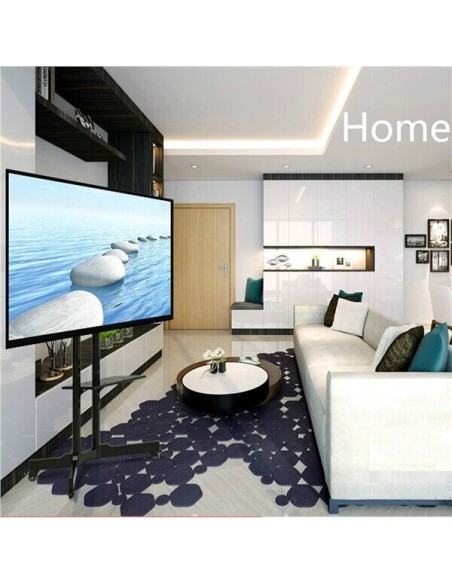 Supporto TV da Pavimento Mobile Carrello Staffa Porta TV 32 a 75 Pollici Ruote