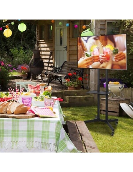 Supporto TV da Pavimento Mobile Carrello Staffa Porta TV 32 a 75 Pollici Ruote