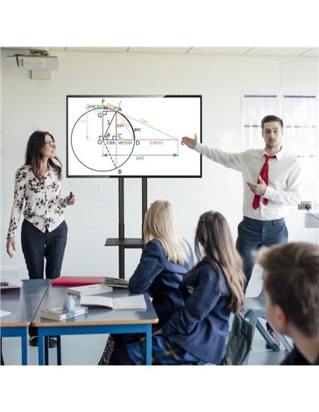 Supporto TV da Pavimento Mobile Carrello Staffa Porta TV 32 a 75 Pollici Ruote