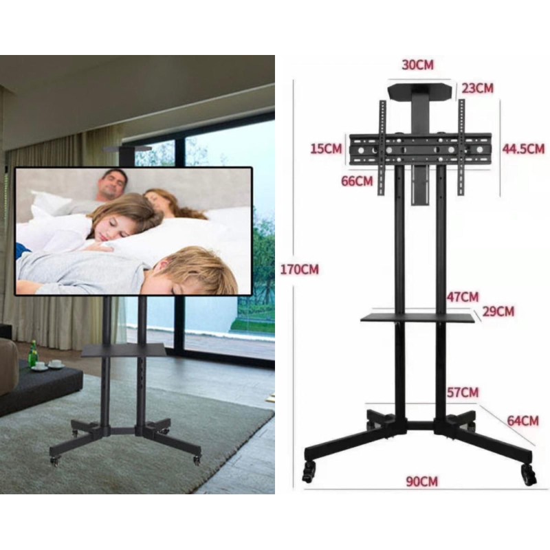 Supporto TV da Pavimento Mobile Carrello Staffa...