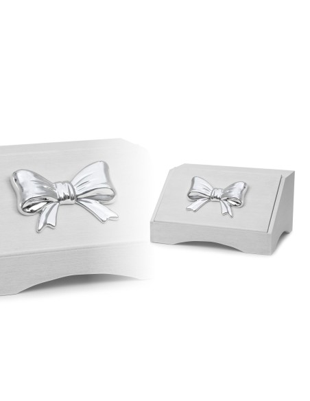 Portapane con Fiocco Argento legno e ceramica