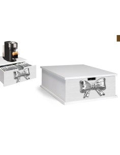 Portacialde in legno fiocco Argento in ceramica e Legno 2