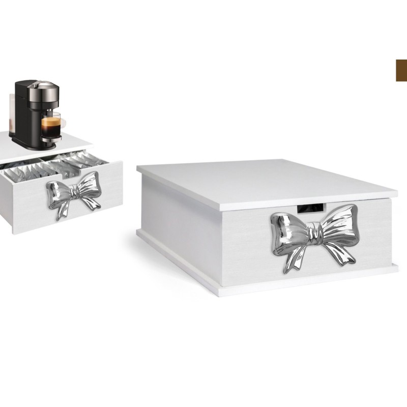 Portacialde in legno fiocco Argento in ceramica...