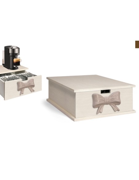 Portacialde in legno fiocco Tortora in ceramica e Legno 23411H