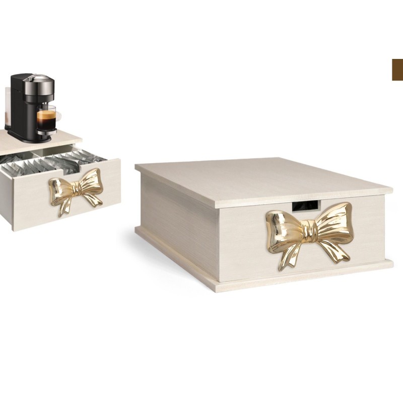 Portacialde in legno fiocco ORO in ceramica e...