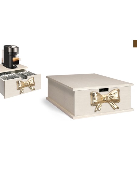 Portacialde in legno fiocco ORO in ceramica e Legno 23409H