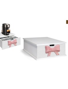 Portacialde in legno fiocco Rosa in ceramica e Legno 23416H 2