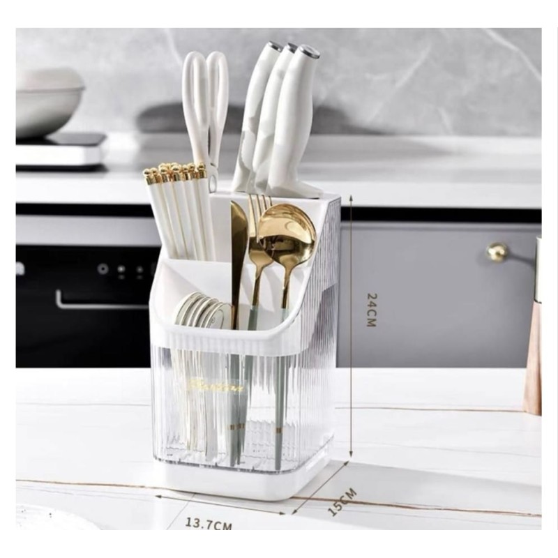 Porta Posate Bianco e Trasparente Cucina porta...