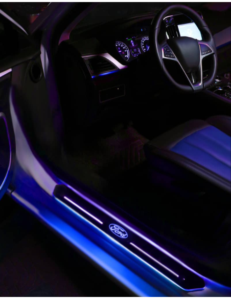 4pz anteriore e posteriore battitacco LED Ford RGB senza fili adesivo