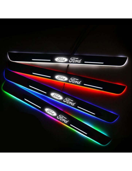 4pz anteriore e posteriore battitacco LED Ford RGB senza fili adesivo