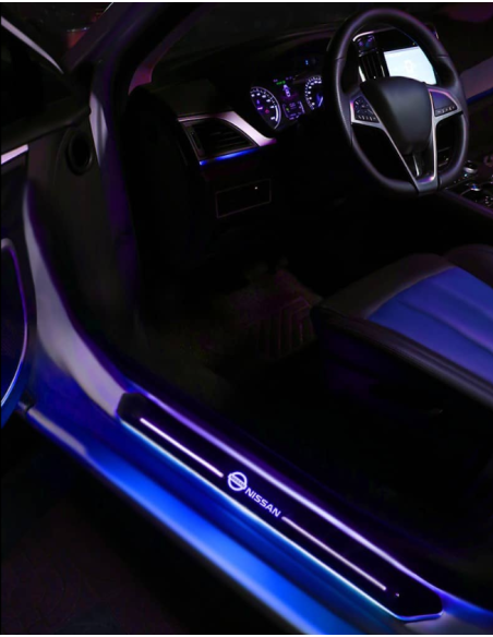 4pz anteriore e posteriore battitacco LED Nissan RGB senza fili adesivo