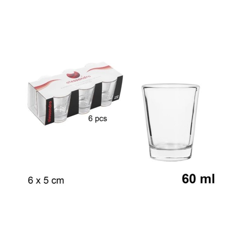6pz. Bicchierini Damasco 60ML