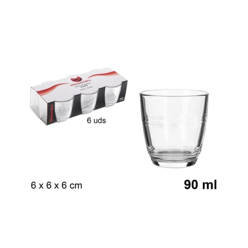 Pacchetto 6 pezzi Tazzine caffè in vetro 90ML...