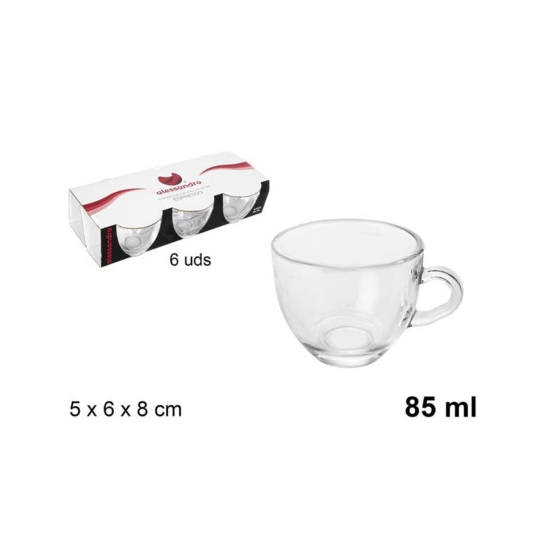 6pz. bicchieri in vetro espresso 85ML art.104232