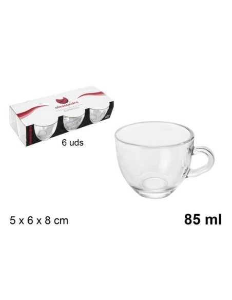 6pz. bicchieri in vetro espresso 85ML art.104232