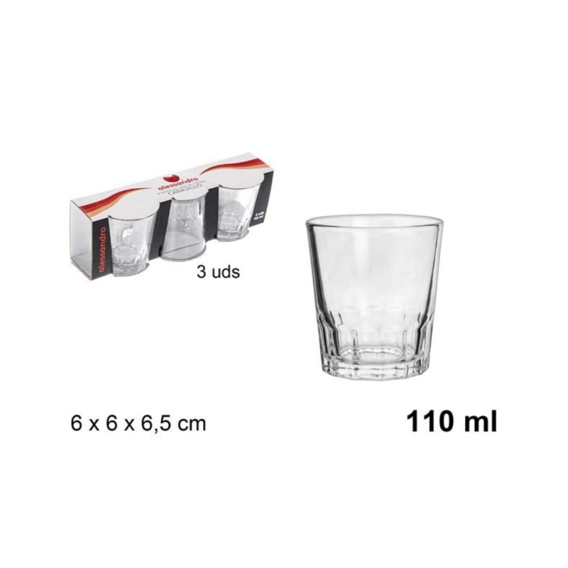 3pz. Tazzine caffè in vetro 110 ML