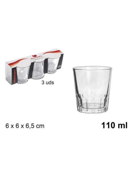 3pz. Tazzine caffè in vetro 110 ML