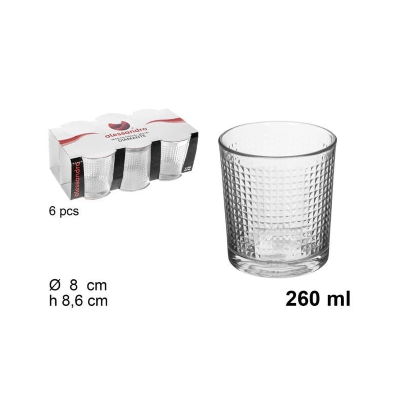 6pz. Bicchieri acqua Diamante 260ML