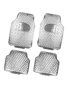 Set 4 tappetini auto cromati alluminio universali vari... 2