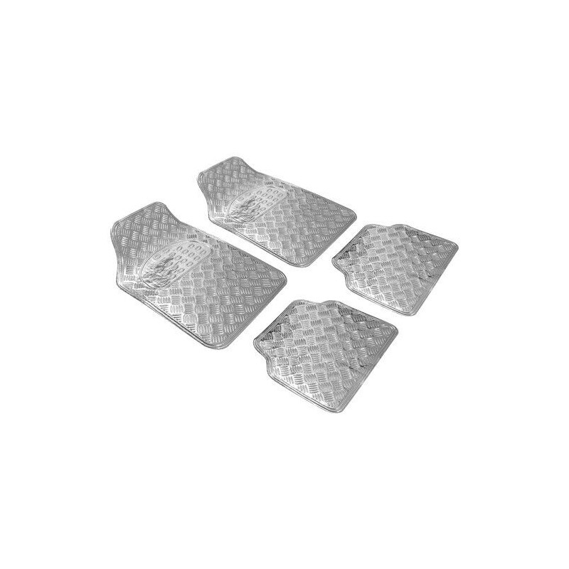 Set 4 tappetini auto cromati alluminio...