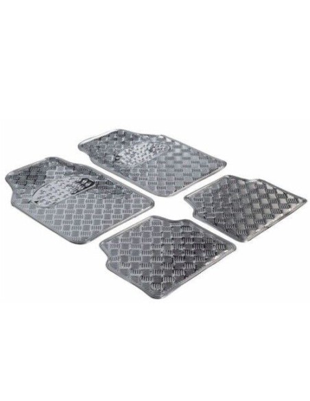 Set 4 tappetini auto cromati alluminio universali vari colori