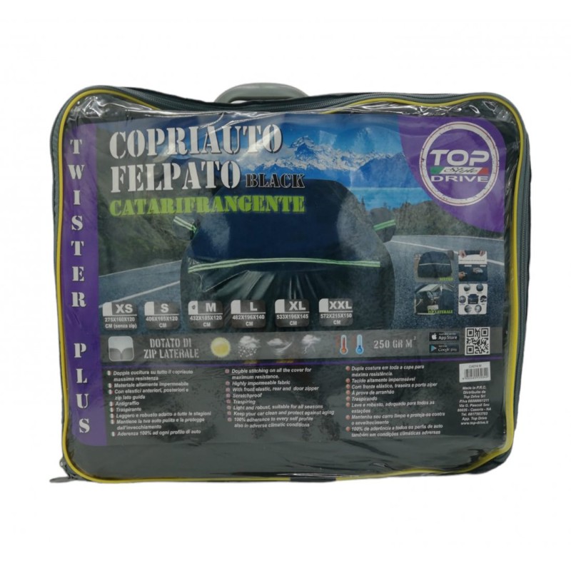 Telo copriauto felpato catarifrangente