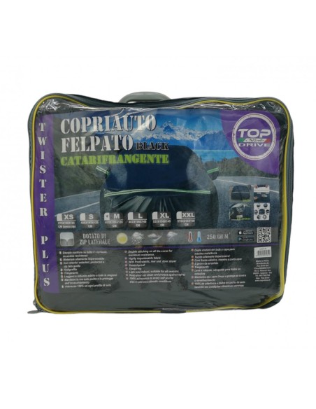 Telo copriauto felpato catarifrangente