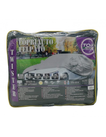 Telo copri auto felpato con ZIP