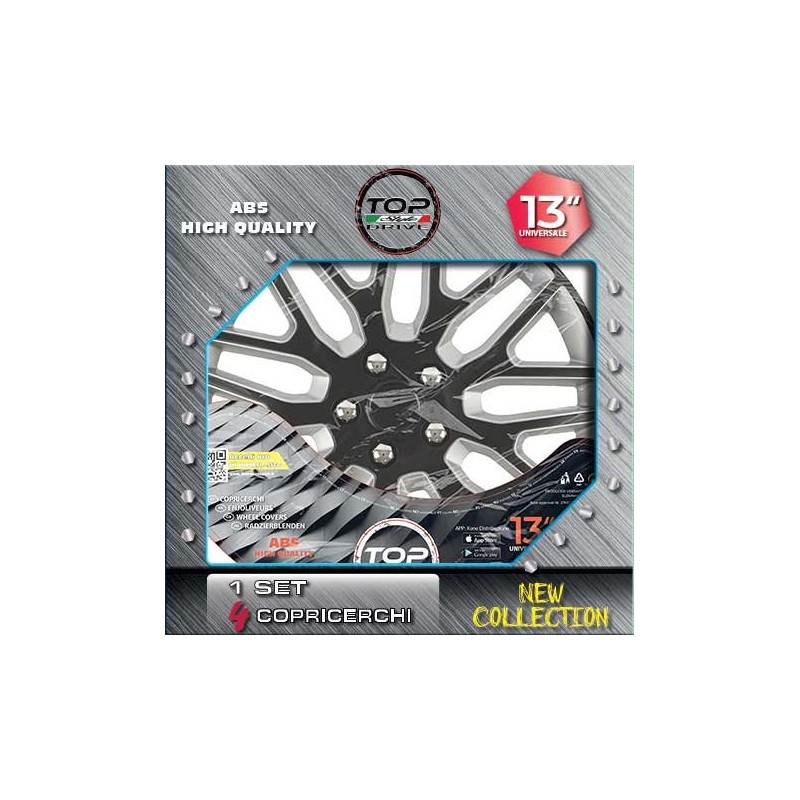 Copricerchi Auto Black & Silver Dakar NC 4pz.