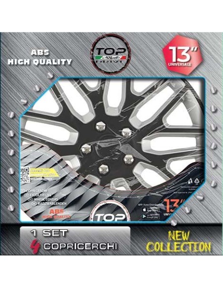 Copricerchi Auto Black & Silver Dakar NC 4pz.