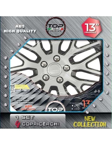 Copricerchi Auto Dakar NC Silver & Black 4pz.