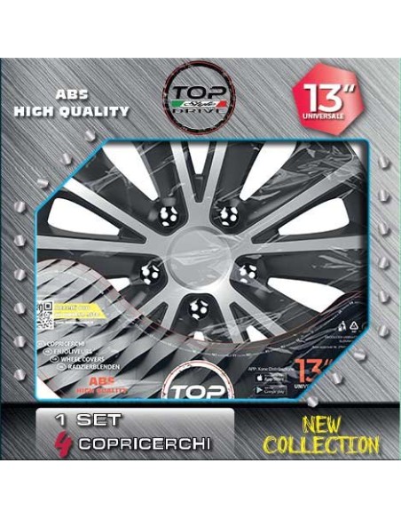 Copricerchi Auto Rapide Silver & Black 4pz.